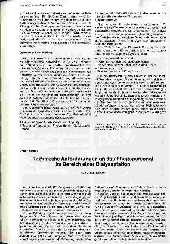Vorschauseite 1: Technische Anforderungen an das Pflegepersonal im Bereich der Dialyse
