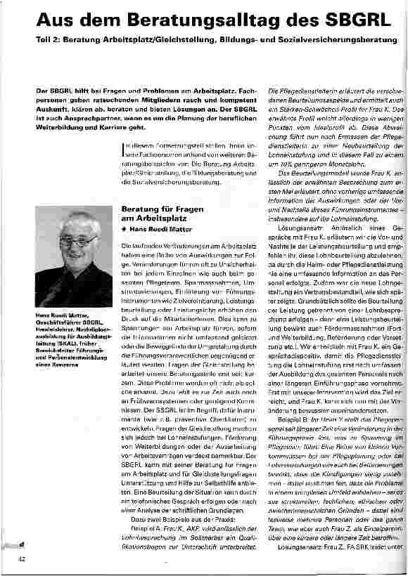 Vorschauseite 1: Aus dem Beratungsalltag des SBGRL (Teil 2)