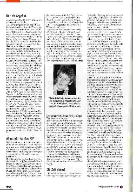 Vorschauseite 3: Zehn Tage Patientin auf einer gynäkologischen Station / Teil 2 : Hinter den Tränen verbirgt sich Einsamkeit