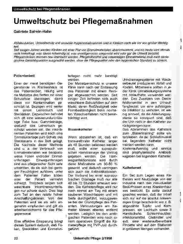 Vorschauseite 1: Umweltschutz bei Pflegemaßnahmen