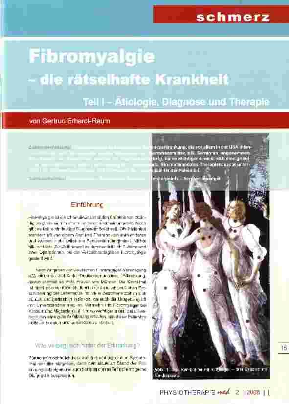 Vorschauseite 1: Fibromyalgie die rätselhafte KrankheitTeil I - Ätiologie, Diagnose und Therapie