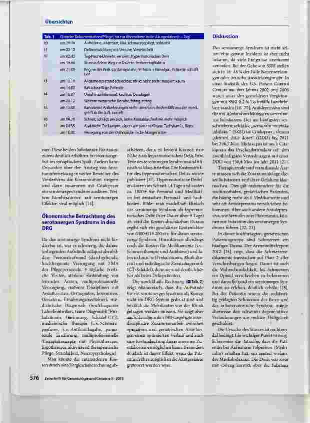 Vorschauseite 4: 89 Jahre, Depression, Sturz mit Beckenfraktur, schwerste Verwirrtheit das serotonerge Syndrom