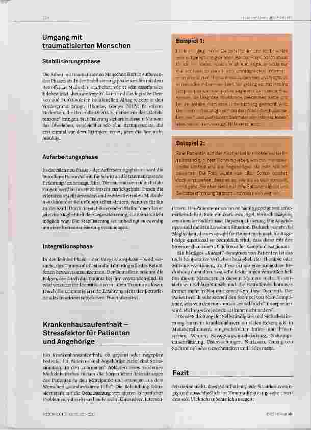 Vorschauseite 4: Traumatisierung und die daraus entstehenden Folgen besser verstehen in der Pflege ein wichtiges Thema.