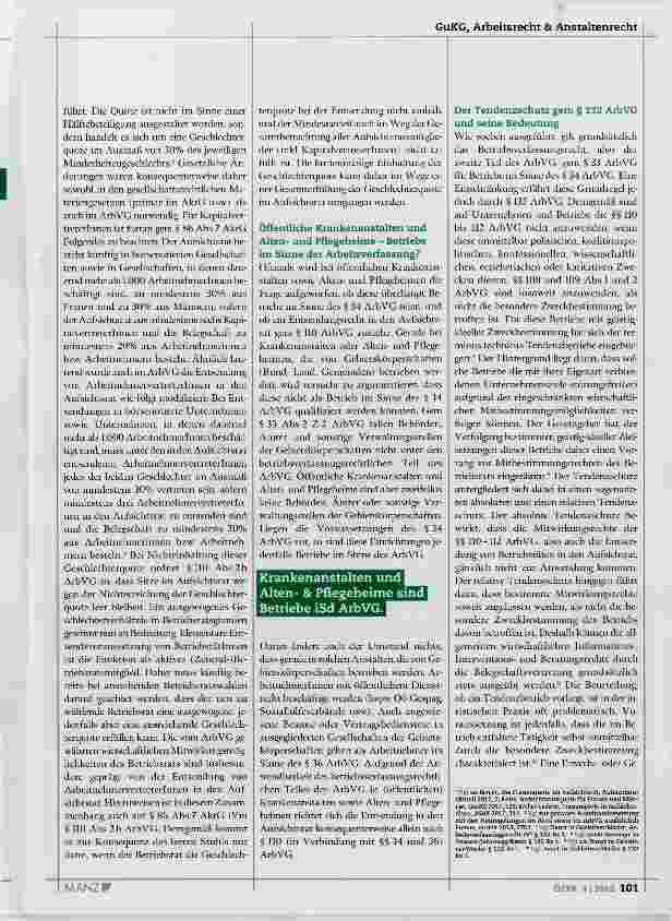 Vorschauseite 2: Die Entsendung von Arbeitnehmervertreterinnen in den Aufsichtsrat von Krankenanstalten und Altenund Pflegeheimen
