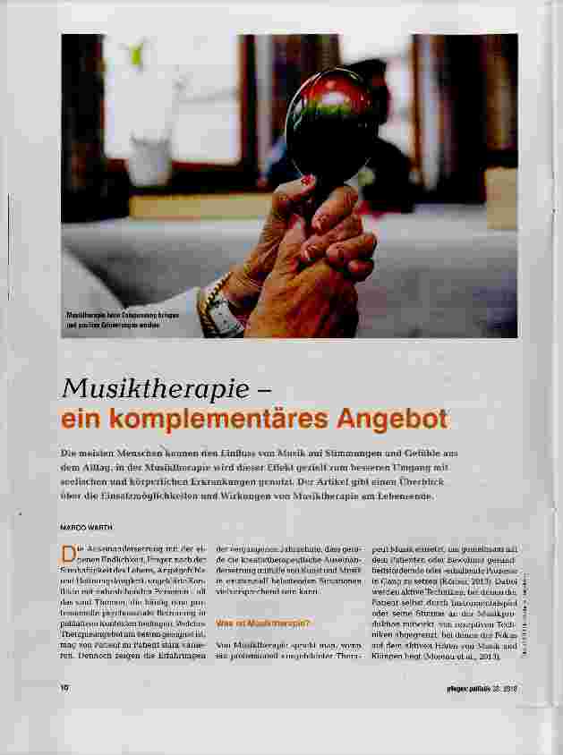 Vorschauseite 1: Musiktherapie ein komplementäres Angebot