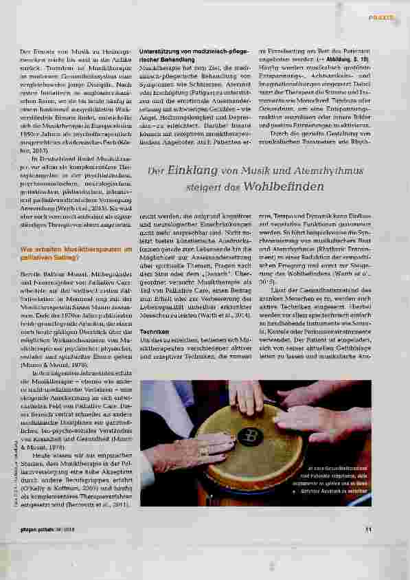 Vorschauseite 2: Musiktherapie ein komplementäres Angebot
