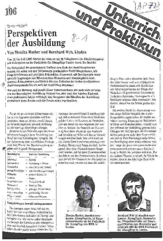 Vorschauseite 1: Perspektiven der Ausbildung