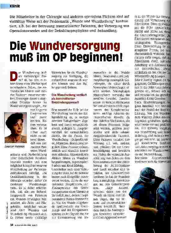 Vorschauseite 1: Die Wundversorgung muß im OP beginnen!