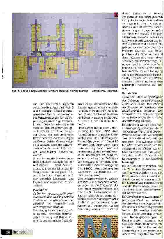 Vorschauseite 4: Ein intelligent geplantes Haus kann sich neuen Erfordernissen anpassen Auswirkungen medizinisch-technischer Entwicklungen auf die KH-Planung