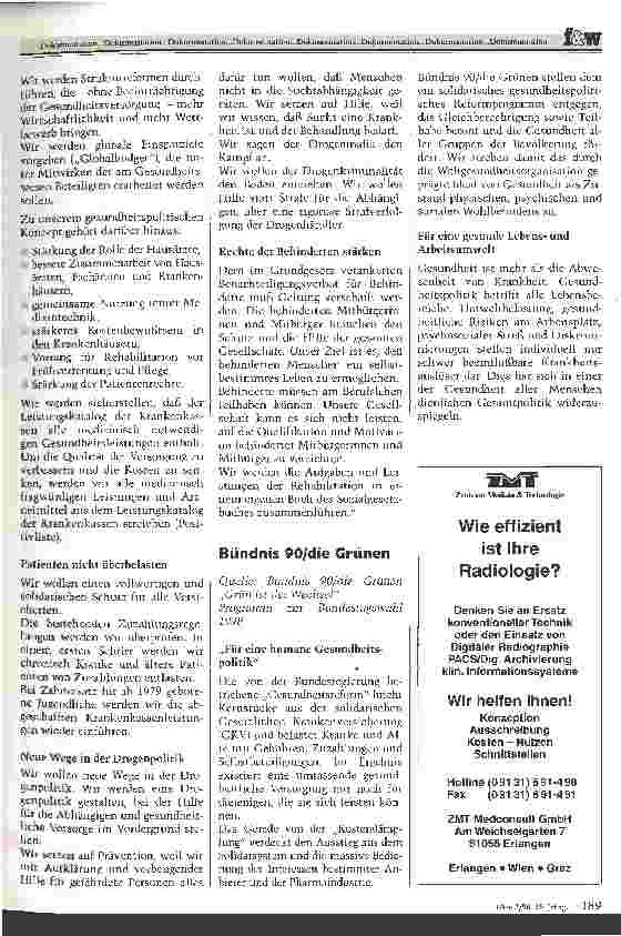 Vorschauseite 2: Die Gesundheitspolitik im Programm der Parteien Dokumentation