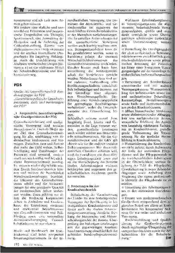 Vorschauseite 4: Die Gesundheitspolitik im Programm der Parteien Dokumentation