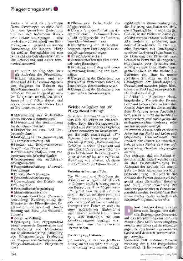 Vorschauseite 3: Risk-Management im Krankenhaus (k)eine Aufgabe der Pflegedienstleitung?