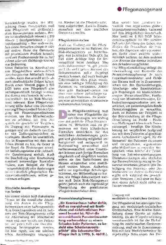 Vorschauseite 4: Risk-Management im Krankenhaus (k)eine Aufgabe der Pflegedienstleitung?