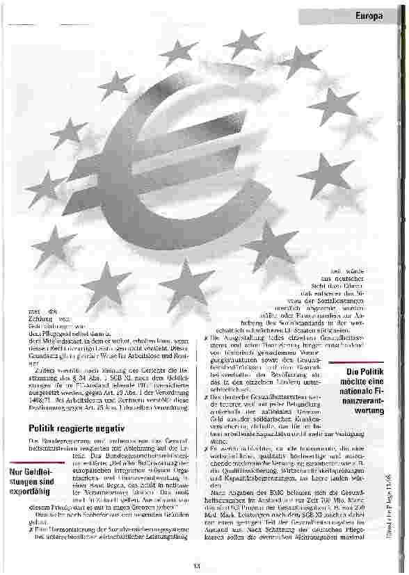 Vorschauseite 2: Export von Pflege? Pflegemarkt und Kostenerstattung im europäischen Ausland
