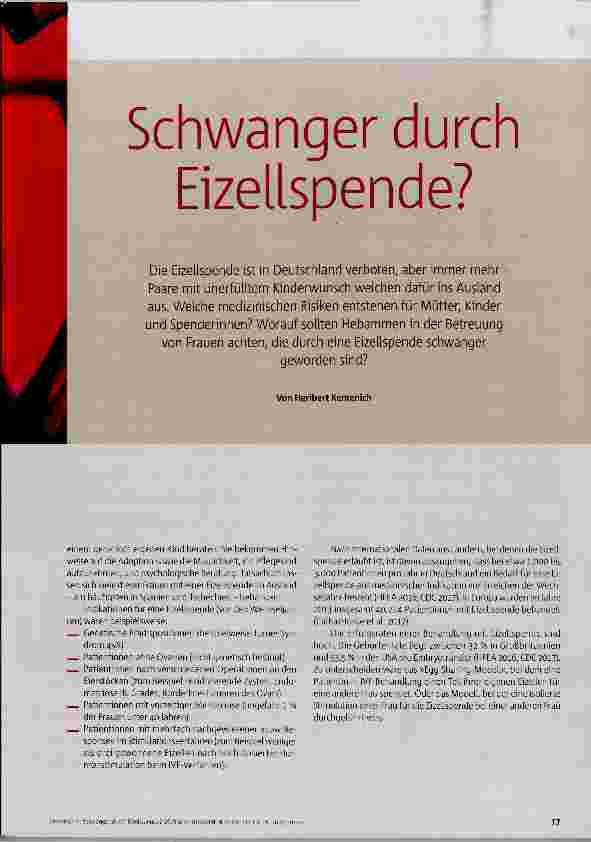 Vorschauseite 2: Schwanger durch Eizelispende?