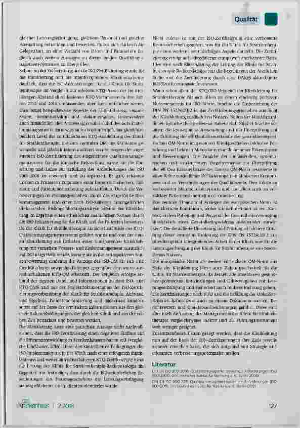 Vorschauseite 4: Zertifizierung einer universitären Strahlentherapie und ihr Nutzen