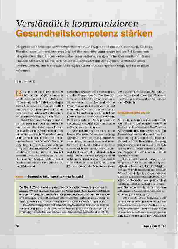 Vorschauseite 1: Verständlich kommunizieren - Gesundheitskompetenz stärken