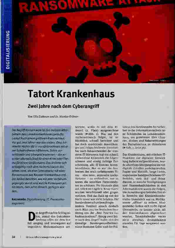 Vorschauseite 1: Tatort Krankenhaus