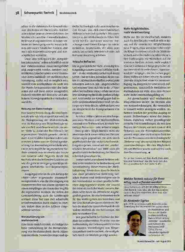 Vorschauseite 4: Zur Zukunft der Medizintechnik
