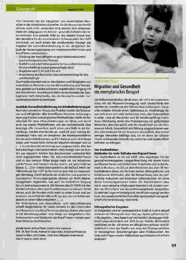 Vorschauseite 1: Migration und Gesundheit ein exemplarisches Beispiel