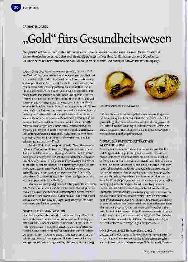 Vorschauseite 1: Gold fürs Gesundheitswesen