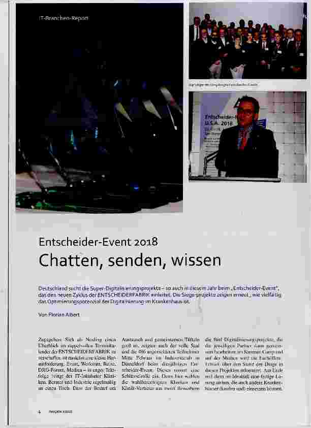 Vorschauseite 1: Entscheider-Event 2018 Chatten, senden, wissen
