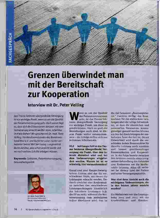 Vorschauseite 1: Grenzen überwindet man mit der Bereitschaft zur Kooperation