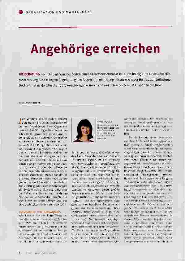 Vorschauseite 1: Angehörige erreichen