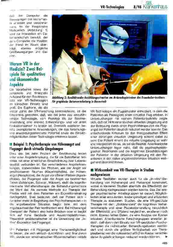 Vorschauseite 3: Virtual Reality in der medizinischen Anwendung Perspektiven für die Krankenversorgung