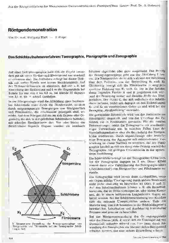Vorschauseite 1: Röntgendemonstration 3. Folge: Das Schichtaufnahmeverfahren: Tomographie, Planigraphie