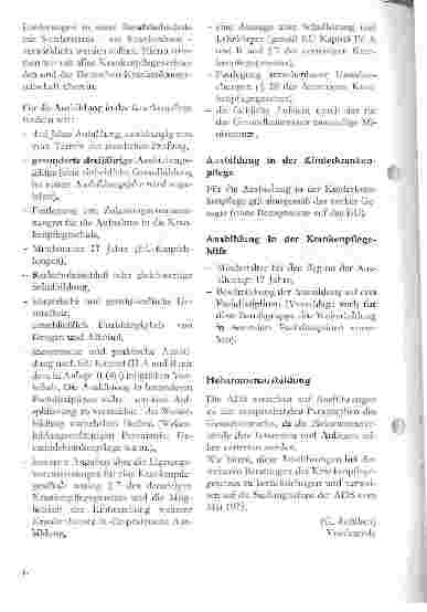 Vorschauseite 4: Information über den Entwurf eines Gesetzes über die Berufe in der Krankenpflege und den Beruf der Hebamme und des Entbindungshelfers