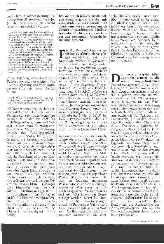 Vorschauseite 2: Recht aktuell kommentiert Mitverantwortung des Chefarztes für die Wirtschaftlichkeit des Krhs.