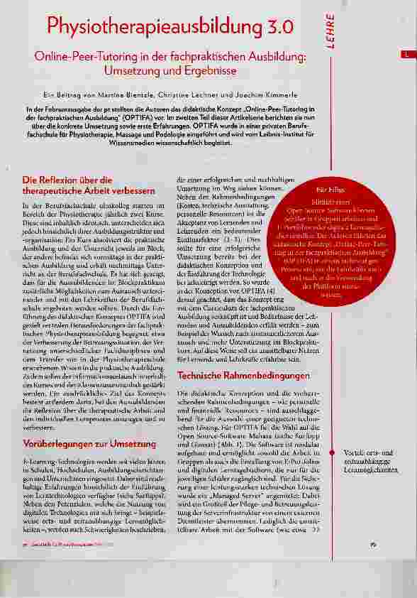 Vorschauseite 1: Physiotherapieausbildung 3.0