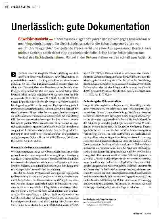 Vorschauseite 1: Unerlässlich: gute Dokumentation