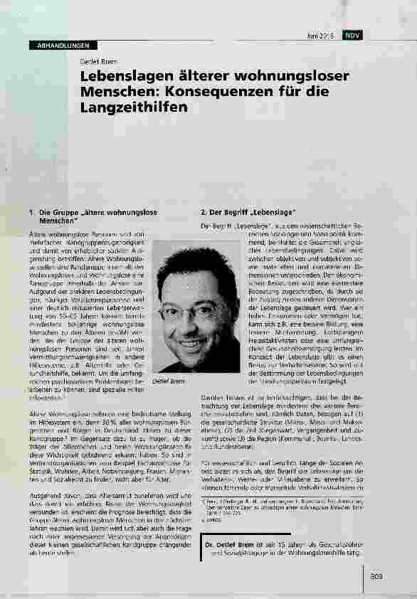 Vorschauseite 1: Lebenslagen älterer wohnungsloser Menschen: Konsequenzen für die Langzeithilfen