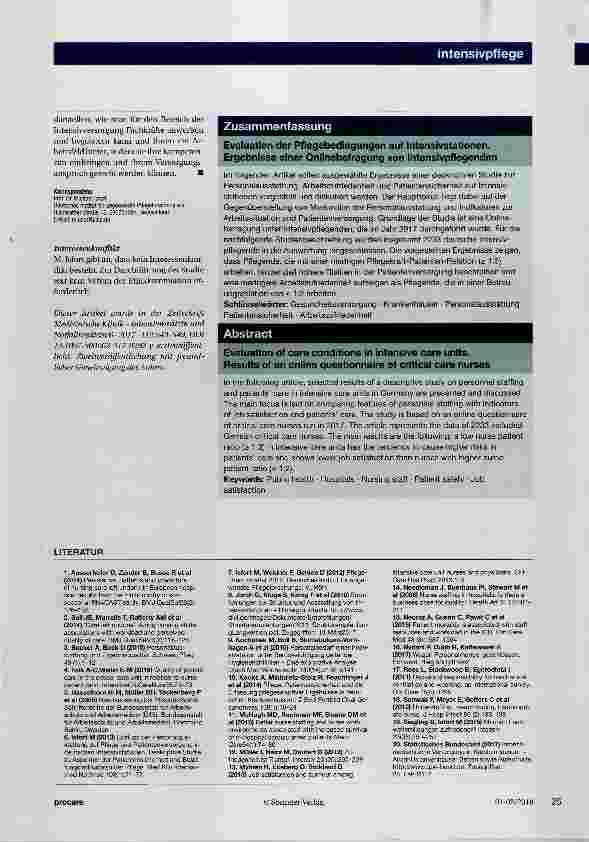 Vorschauseite 6: Evaluation der Pflegebedingungen auf Intensivstationen