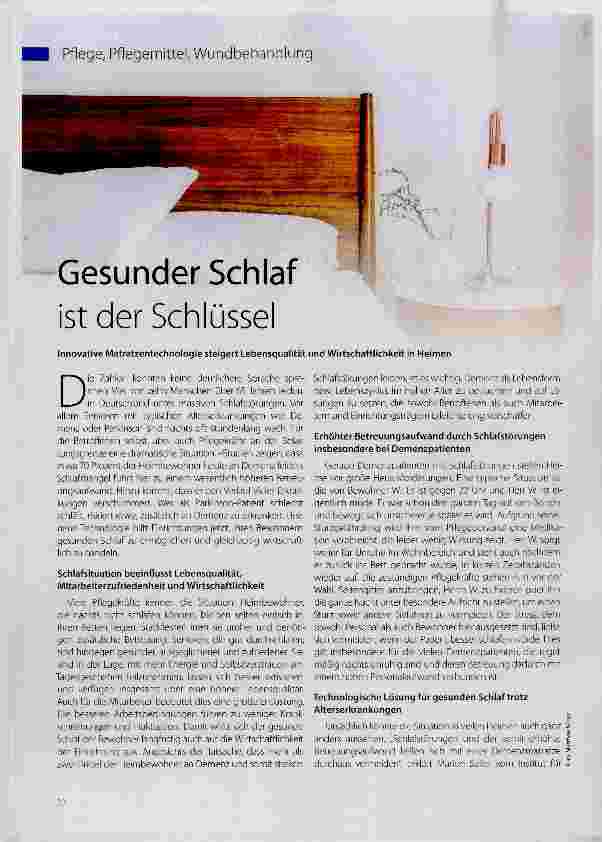 Vorschauseite 1: Gesunder Schlaf ist der Schlüssel