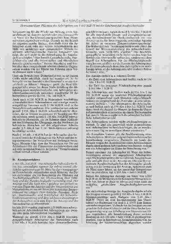 Vorschauseite 2: Pflichten des Arbeitgebers aus § 163 SGB IX (§ 80 SGB IX a. E) bei der Erhebung der Ausgleichsabgabe