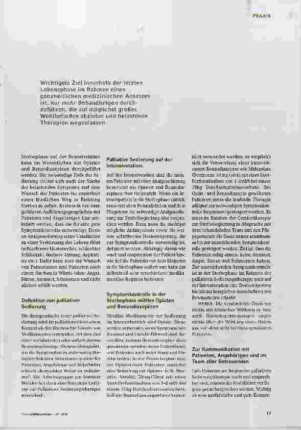 Vorschauseite 2: Der Alltag auf der Intensivstation und die Praxis der palliativen Sedierung