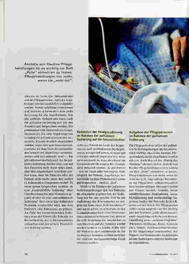 Vorschauseite 3: Der Alltag auf der Intensivstation und die Praxis der palliativen Sedierung