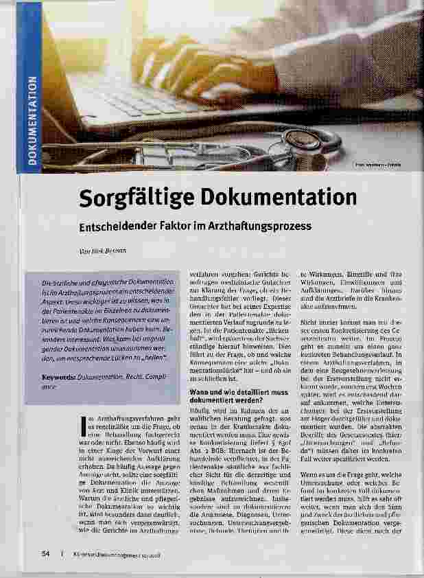 Vorschauseite 1: Sorgfältige Dokumentation
