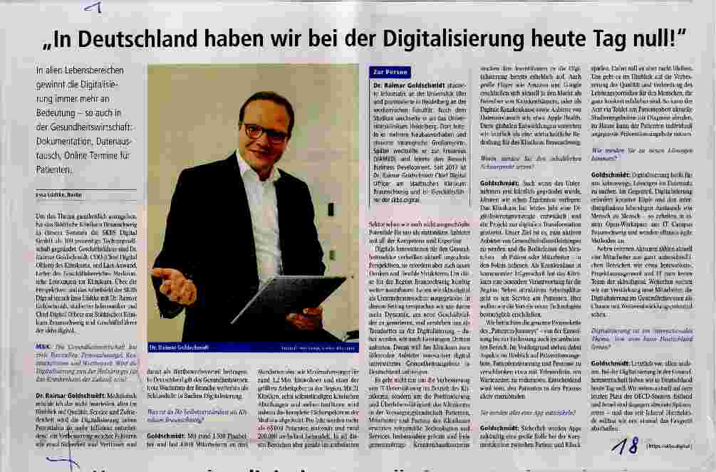 Vorschauseite 1: In Deutschland haben wir bei der Digitalisierung heute Tag null!