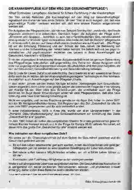 Vorschauseite 1: Die Krankenpflege auf dem Weg zur Gesundheitspflege