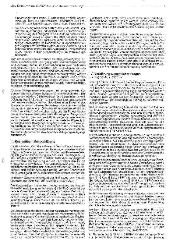 Vorschauseite 3: Hinweise zu den Butgetund Pflegesatzverhandlungen 1988/89