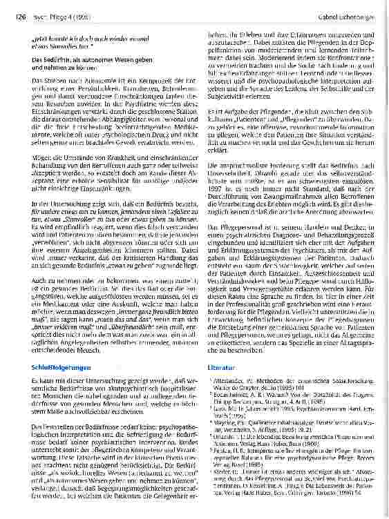 Vorschauseite 5: Die Klinik ist keine gute Mutter, aber sie ist eine Mutter Beitrag zur Erhebung von Bedürfnissen akutpsychiatrischer Menschen