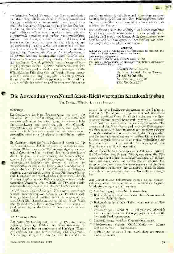 Vorschauseite 1: Die Anwendung von Nutzflächen - Richtwerten im Krankenhaus