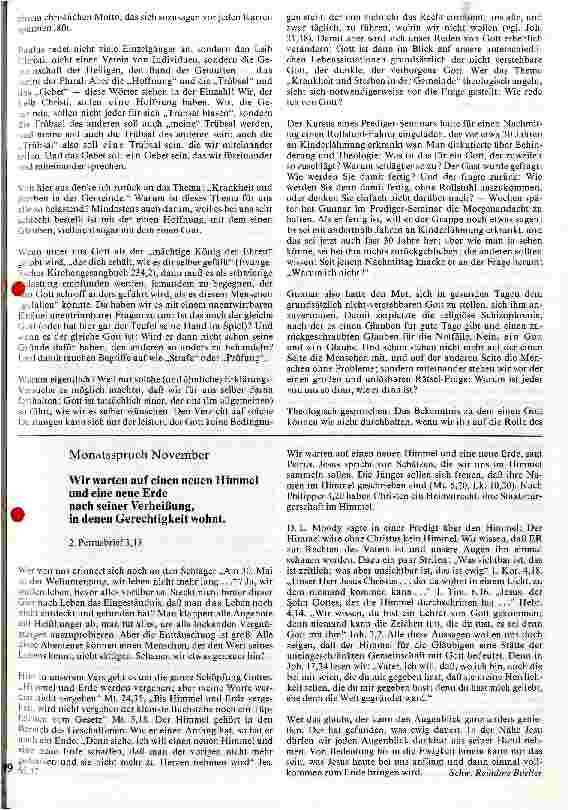 Vorschauseite 2: Krankheit und Sterben in der Gemeinde Theologische Erwägungen
