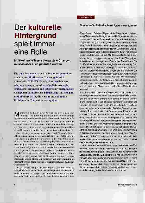 Vorschauseite 1: Der kulturelle Hintergrund spielt immer eine Rolle