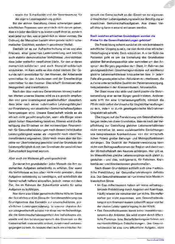 Vorschauseite 3: Ethische Überlegungen über eine gerechte Finanzierung, Preisbildung und Verteilung von Gesundheitsleistungen