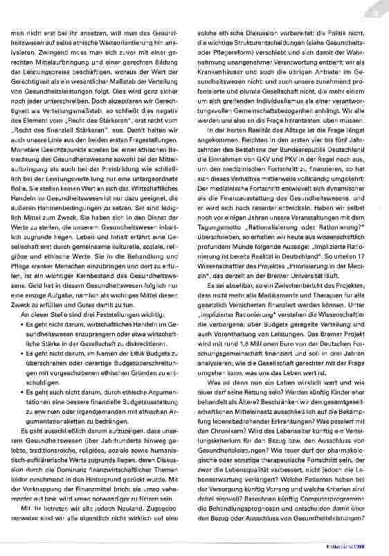 Vorschauseite 5: Ethische Überlegungen über eine gerechte Finanzierung, Preisbildung und Verteilung von Gesundheitsleistungen